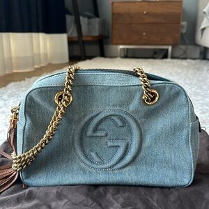 Gucci Soho Denim tassel shoulder bag